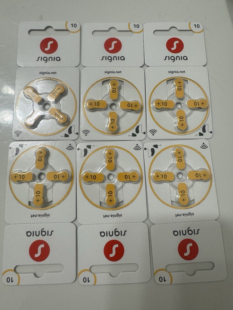24-pack SIGNIA SIZE 10 HEARING AID BATTERIES 1.45V Stainless Steel Mercury Free