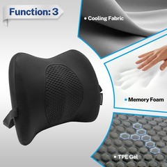 SeatBack Lumbar Support Cushion for Home Office Car Chair Pillow Memory Foam Gel