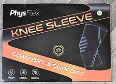 PhysFlex Compression Knee Sleeve Brace Comfort & Support Black XL
