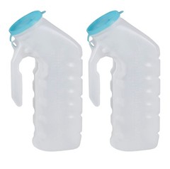 Vakly Male Urinal with Glow in The Dark Cover [2 Pack 32oz] Translucent