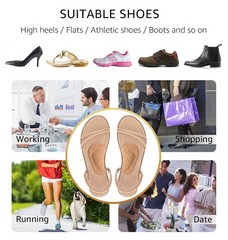 Dr. Foot’s Arch Support Shoe Insoles for Flat Feet, 3 Count (Pack of 1), Cork