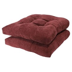 Chair Cushions for Dining Chairs – Memory Foam Chair Set of 2 Burgundy Red