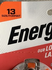 NEW Energizer Size 13 HearingAid Batteries, Free Ship,16 Zinc Batteries 0Mercury