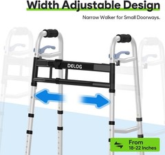 Narrow Walker for Seniors Compact 350lb Support Walker Tight Spaces Adult