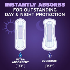 Poise Overnight Pads 8 Drop Extra Coverage 72 Count