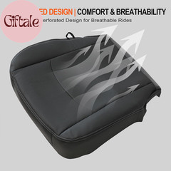 Driver Side Bottom Lower Replacement Perforated Leather Seat Cover Dark Gray Com