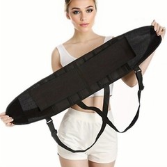 Working Lumbar Lower Back Brace Support Belt with Adjustable Shoulder Straps Men