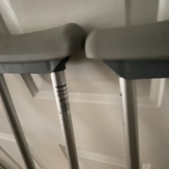 Cypress & Guardian Adjustable Aluminum Standard Adult Crutches Silver Gray Pads