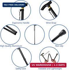 Walking Cane, Folding Cane for Man & Women, Portable Lightweight | 5-Level Ad…