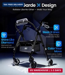 Z11 Rollator Walker with Seat for Seniors Max 380 lbs Capacity Foldable Avant