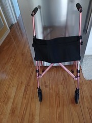 Stander 4300 EZ Fold-N-Go Walker for Adult Seniors-Pink Color. Compact & light.