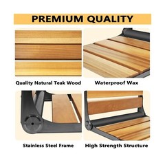 Folding Shower Seat Teak, Bath Safety Furniture Stainless Steel, Shower Seats…
