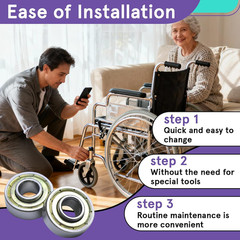 4PCS Rollator Caster Wheel Bearings, Wheelchair Bearings, Universal Wheel