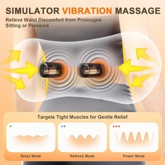 3 In 1 Electric Lumbar Support Pillow Smooth Spine Triple Fusion Back Massager