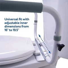 Durable Toilet Safety Frame – Cushioned Grab Bars, Supports Up to 300lbs, White