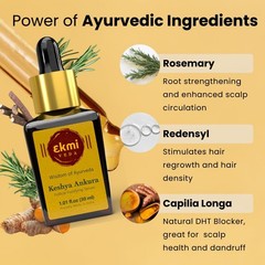 EKMIVEDA Hair Growth DHT Blocker Serum Redensyl Procapil Ayurvedic Herbs