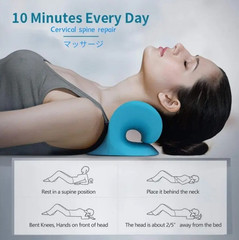 1pc Neck Shoulder Stretcher Cervical Spine Traction Pillow Pain Relief Device