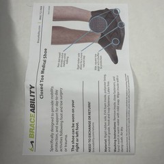 BraceAbility Closed Toe Medical Walking Shoe Fracture Boot Post Op Foot Brace S