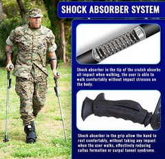 Ergobaum 7G by Ergoactives. 1 Pair (2 Units) of Ergonomic Forearm Crutches – NEW