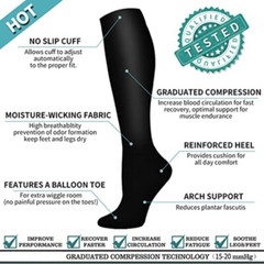 3medias de compresion de compresion para varices 20-30 punta abierta calcetines