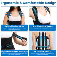 Posture Corrector for Women Men Adjustable Back Brace