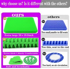Plus Size Gel Seat Cushion for Long Sitting, Extra Large and Thick Seat Cushi…