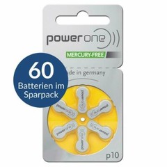 PowerOne P10 Hearing Aid Battery (5 X 10 X 6=300 Batteries pack) Free Shipping