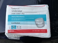 Cardinal Health Underwear 20 count SURE CARE Plus Heavy Absorbency S/M (34″-46″)
