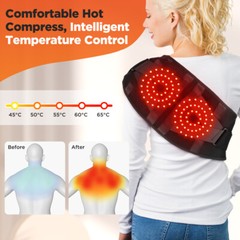 Red Light Therapy Back Massager Brace Belt Vibration Heat for Lumbar Pain Relief