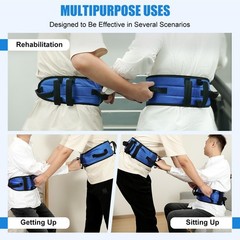 Gait Belt for Senior with 7 Handles, 59″ Anti-Slip Gate Belts Medical for Eld