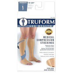 15-20 mmHg Compression Stockings for Men and Women, Knee Large (1 Pair) Beige