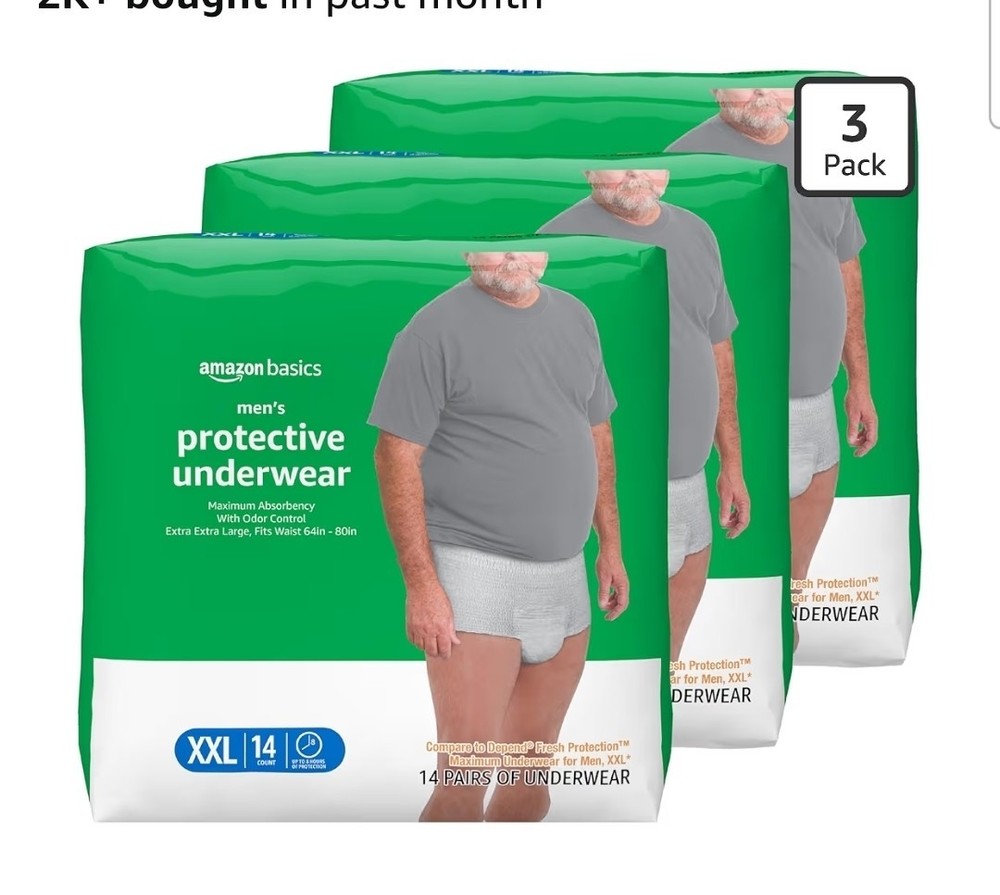 Amazon Basics Maximum Absorbency Incontinence Underwear for Men with Leak…