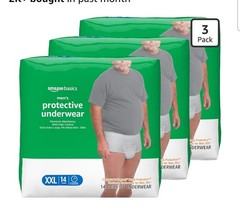 Amazon Basics Maximum Absorbency Incontinence Underwear for Men with Leak…