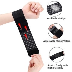 2Pcs Carpal Tunnel Wrist Brace, Ultra Thin Compression Support Strap, Adjustable