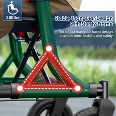 MAXWALK Portable All Terrain Foldable Outdoor Walker 10″ Wheels 300lb Senior USA