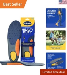 Durable Support Insoles for Wide Feet, Men’s Size 8-14—Pain Relief Guaranteed