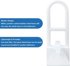 Bathtub Safety Rail, Medical Adjustable Tub Grab Bar Handle Clamp Safety Hand…