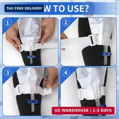4 Packs Leg Bag Straps(White), Buckle-Type Hook and Loop Strap,Urine Drainage Ba