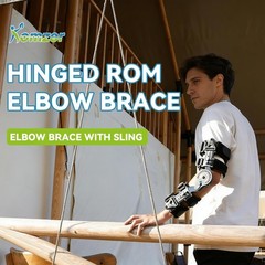 Elbow Brace Hinge Adjustable Post OP ROM with Sling LEFT, KOMZER Open Box