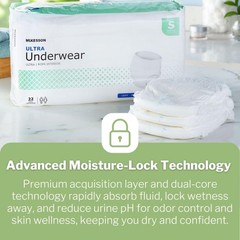 McKesson Ultra Adult Incontinence Underwear, Heavy Small (88 Count), White