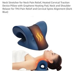 Neck Stretcher for Neck Pain Relief, Heated Cervical Traction Device Pillow