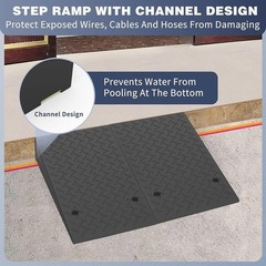 Heavy Duty Non-Slip Rubber Ramp Wheelchairs Scooters Cars Indoor Outdoor Use