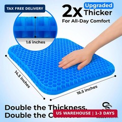 SelectSoma Double-Thick Gel Seat Cushion for Long Sitting Pressure Relief for Ba