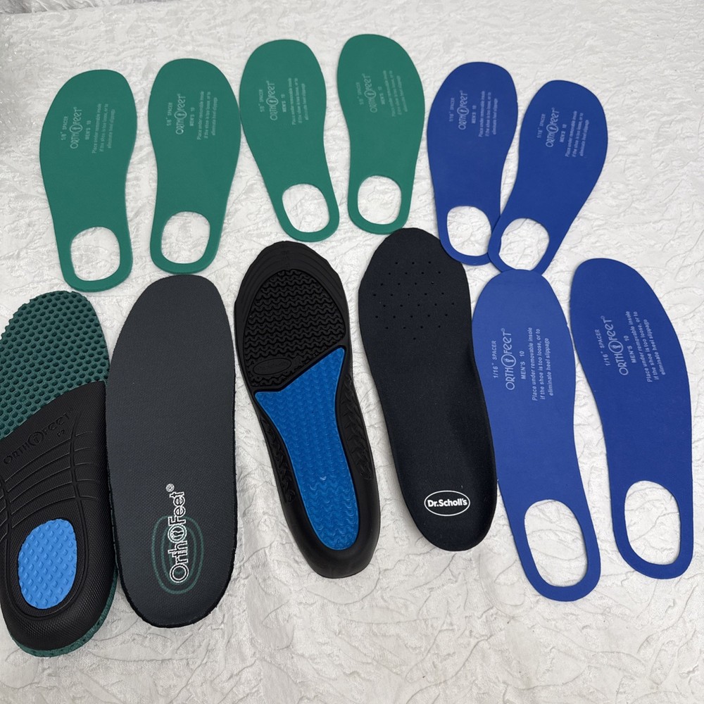 LOT Of Men’s Size 10 Orthofeet Dr Scholls Orthotic Insoles Arch Booster Comfort