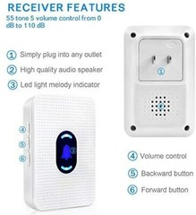 Wireless caregiver pager 2 chimes and 2 call buttons + FREE SHIPPING