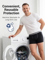 Men’s Incontinence Underwear, Light Absorbency, Moisture-Wicking Boxer Briefs (3