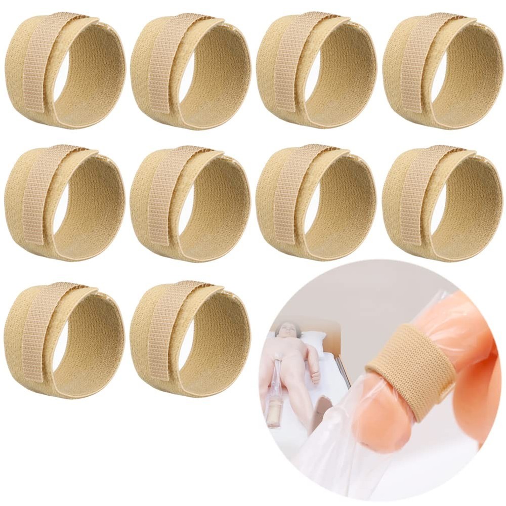 Male External Catheter Strap Adjustable Reusable 10 Pcs Camel No Leak