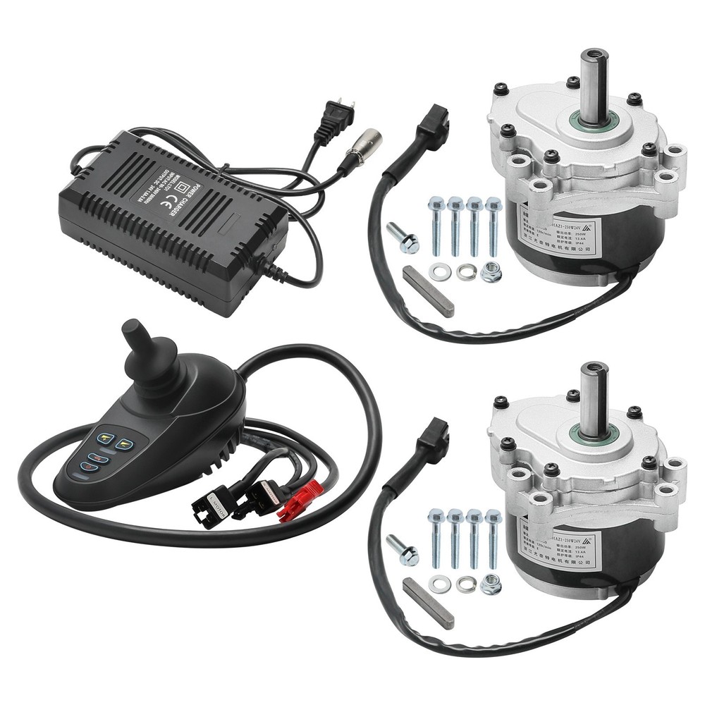 2x Electric Wheelchair Motor 24V 250W & Joystick Controller Set for Folding Bike