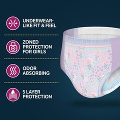 Goodnites Girls Nighttime Bedwetting Underwear, Sizes XS, S/M, L, XL, XXL