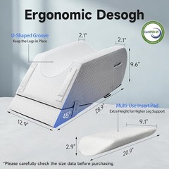 Leg Elevation Pillow for After Surgery, Adjustable 4 Heights & 2 Slopes, Knee…